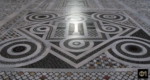 Sol en marbre polychrome de la basilique Saint-Paul-hors-les-Murs à Rome